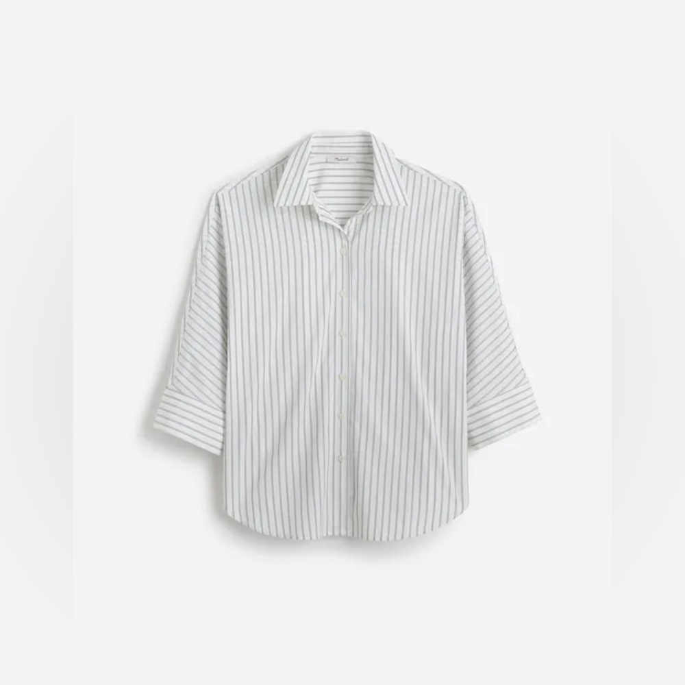 Madewell Poplin Oversized Button-Up Shirt in Stripe